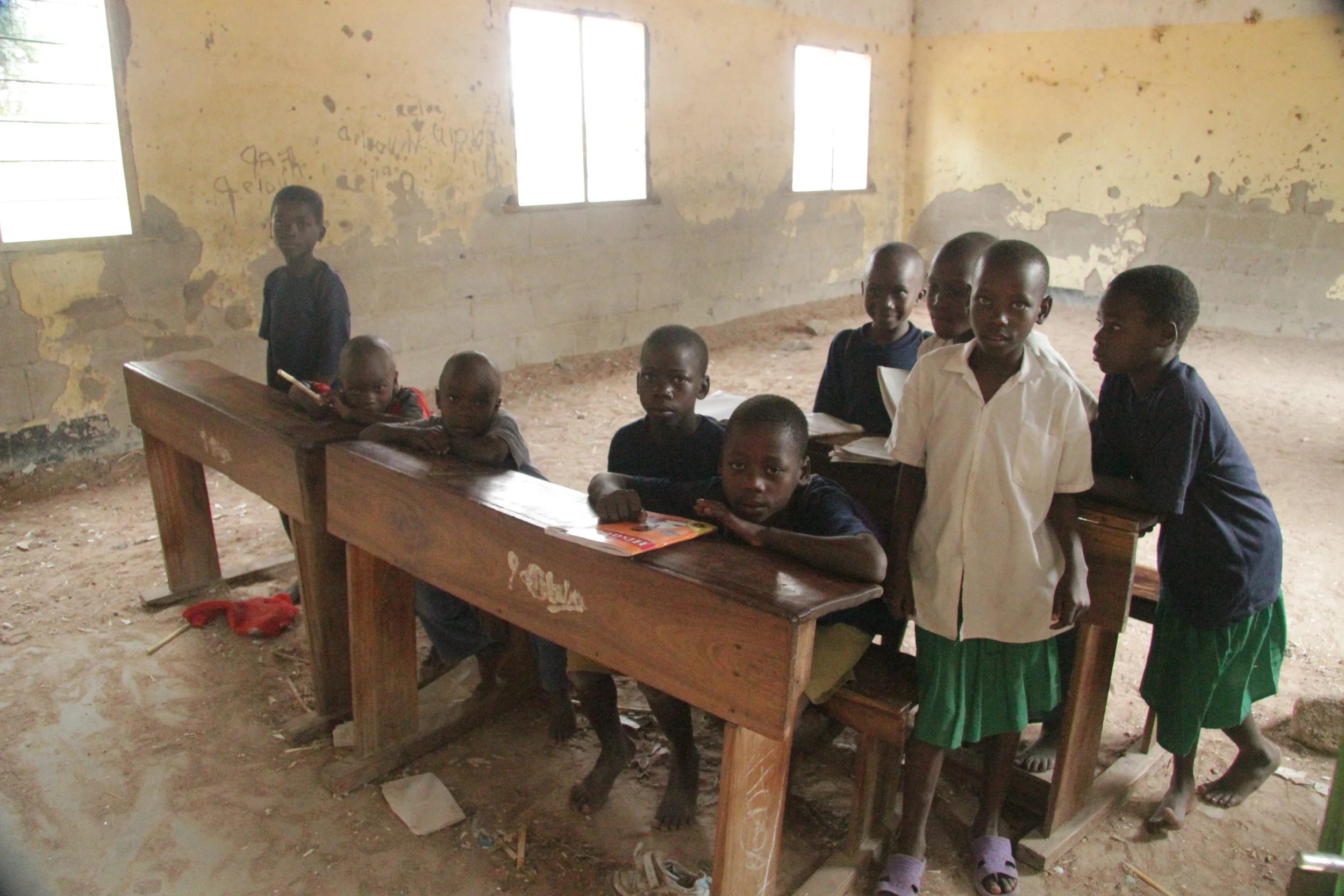 Shilanona classroom before and after.