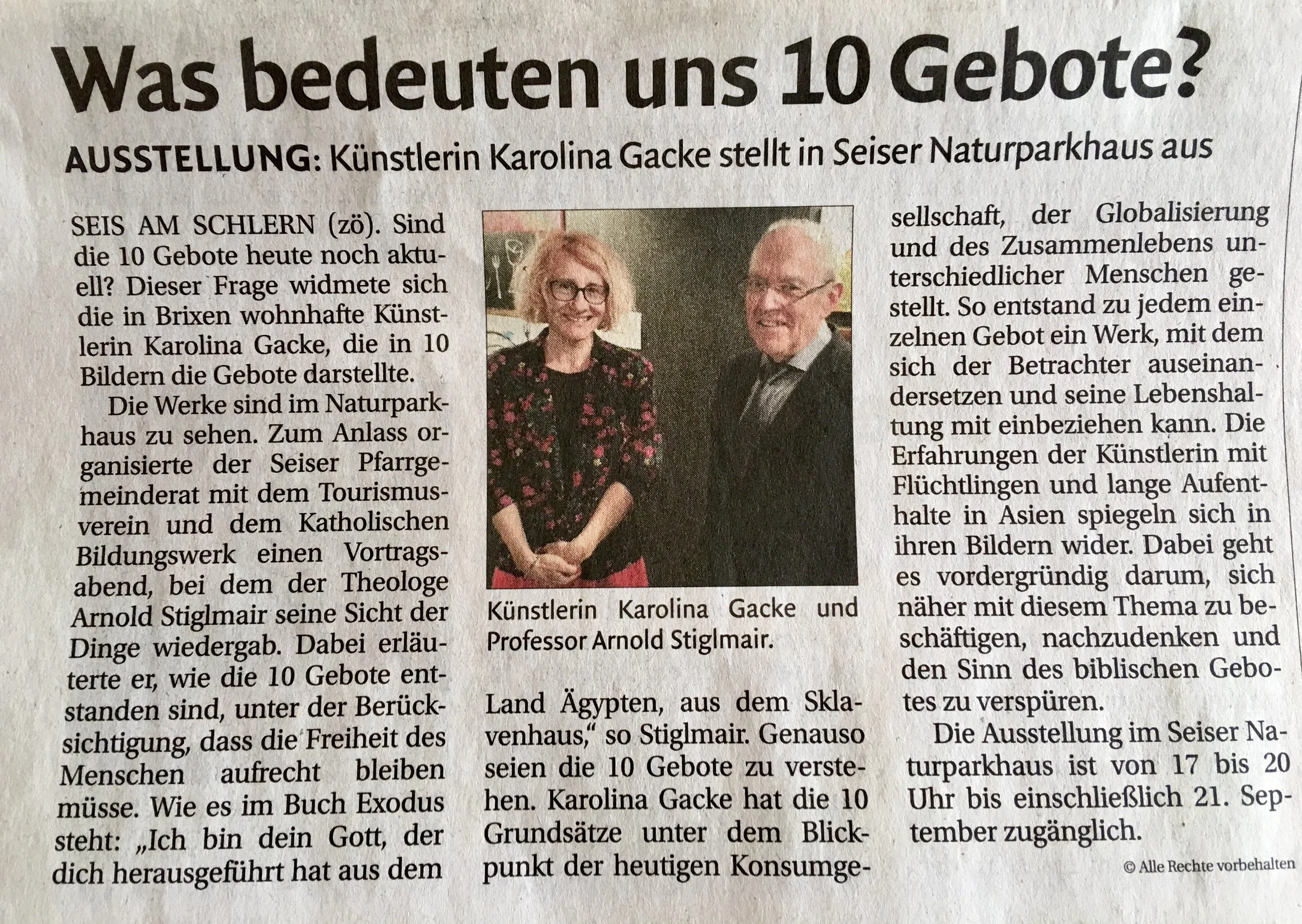 Dolomiten - Lecture of Prof. Stiglmair in occasion of '10' 