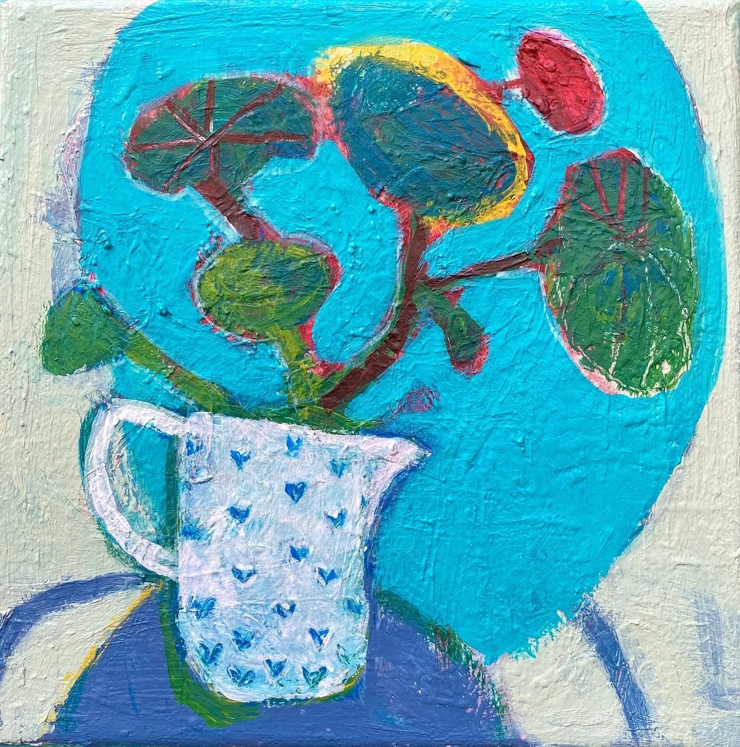Looking out to sea, acrylic on canvas, 20x20cm.JPG