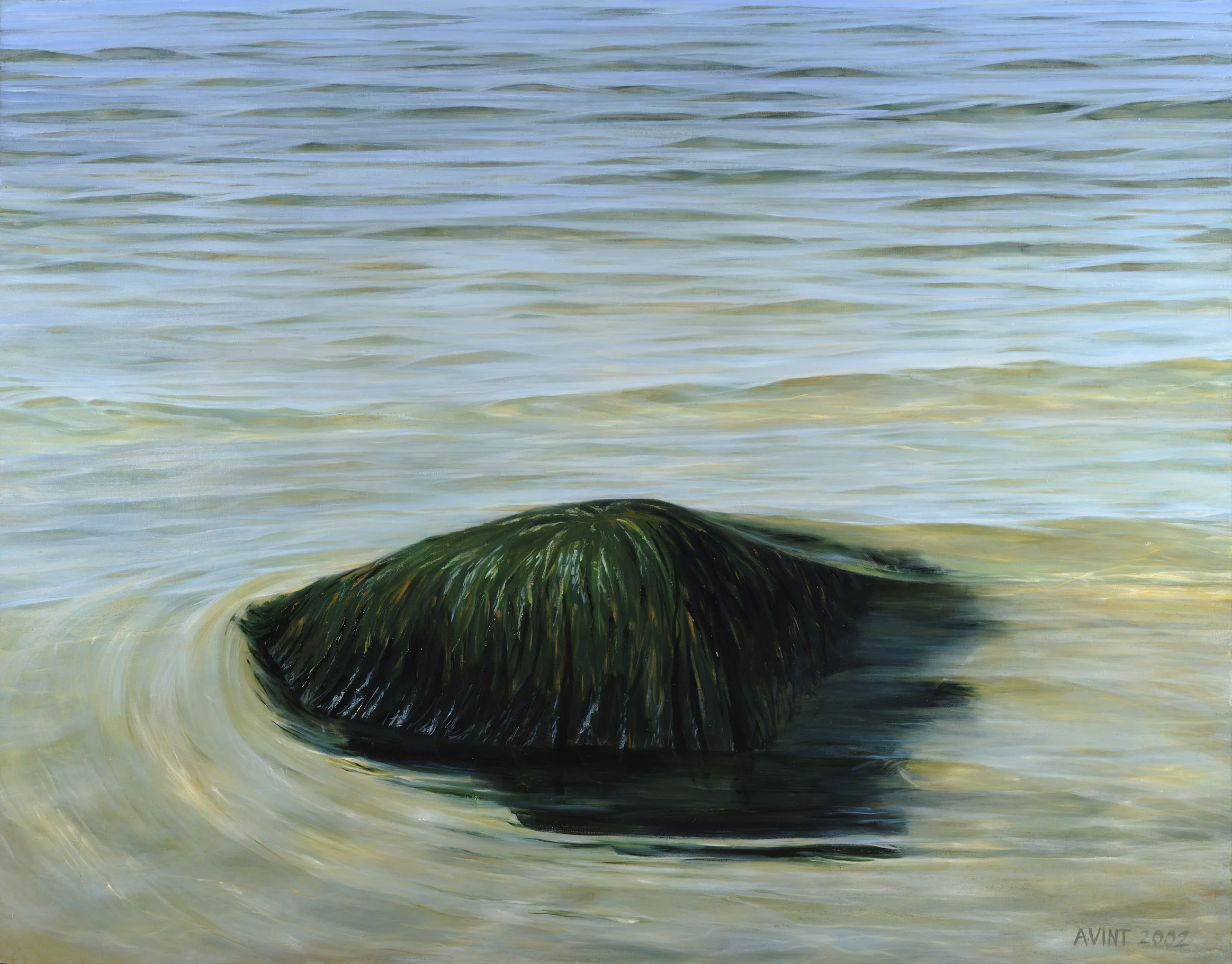 006 stone in coastal water 2000 oil on canvas 150 x 175cm kivi rannavees.jpg