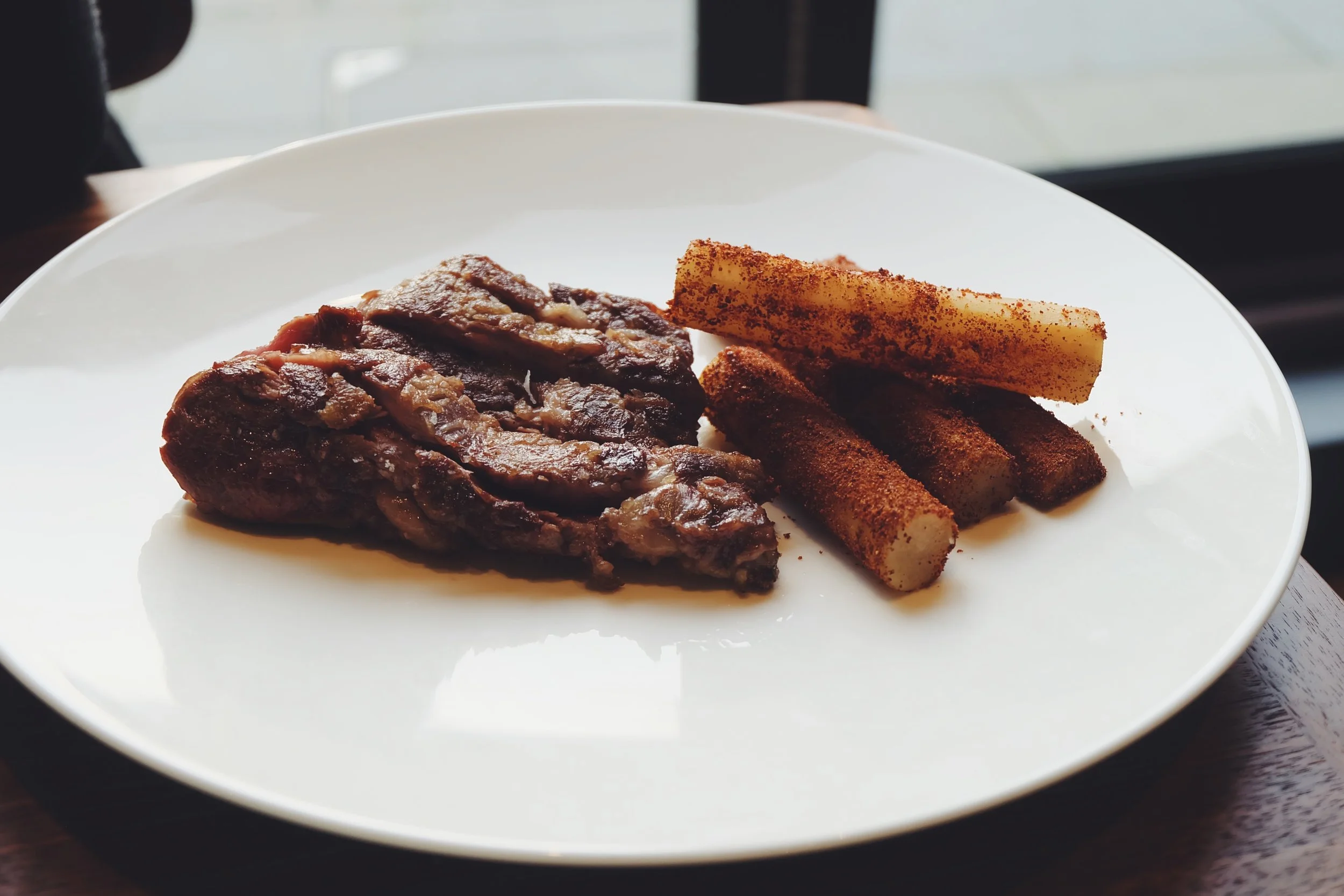 Iberico pork pluma, salsify (£18)
