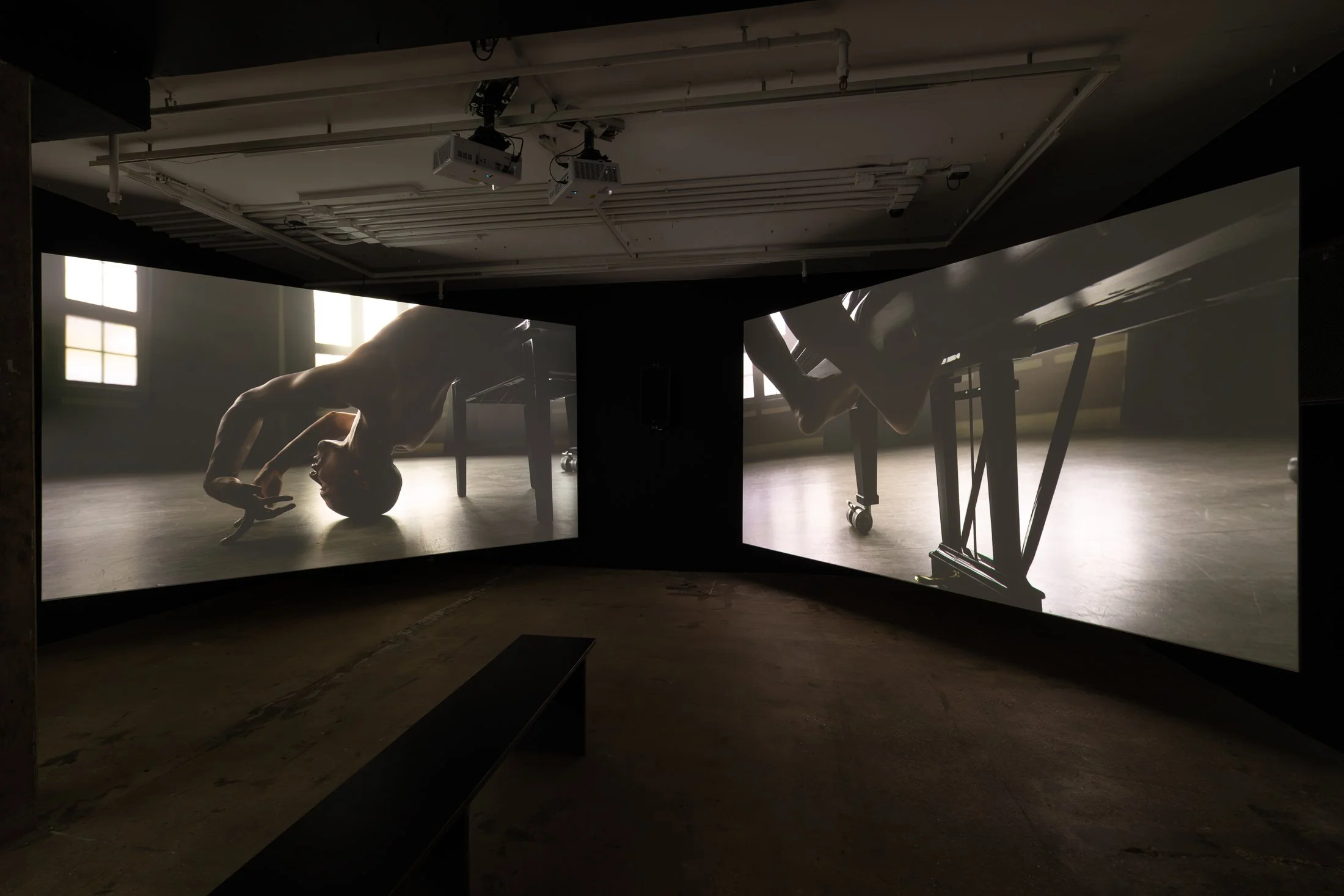 Tiran Willemse, Dweller, 2026 (detail). Three channel HD video installation (color, stereo sound). 30 min.