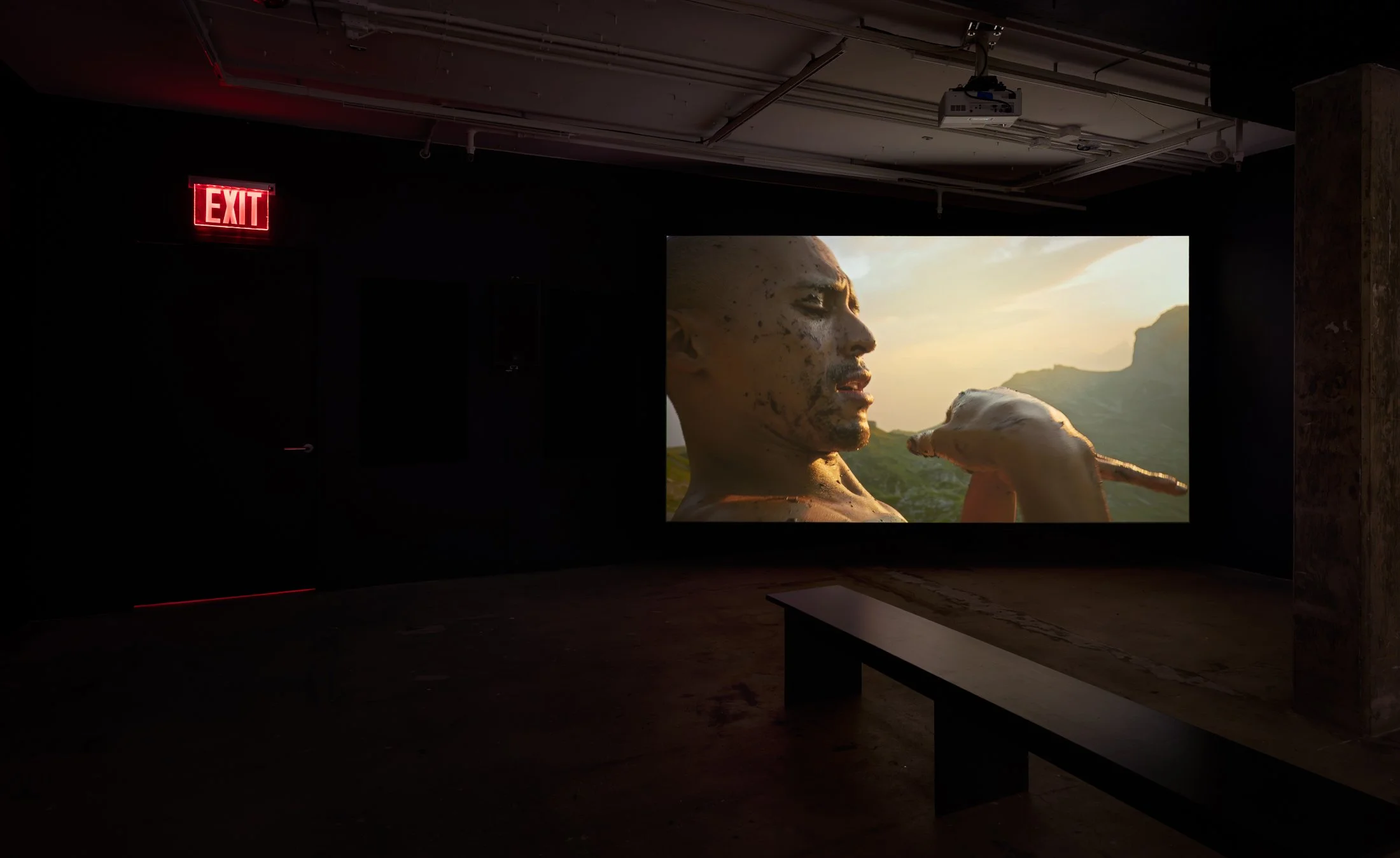 Tiran Willemse, Dweller, 2026 (detail). Three channel HD video installation (color, stereo sound). 30 min.