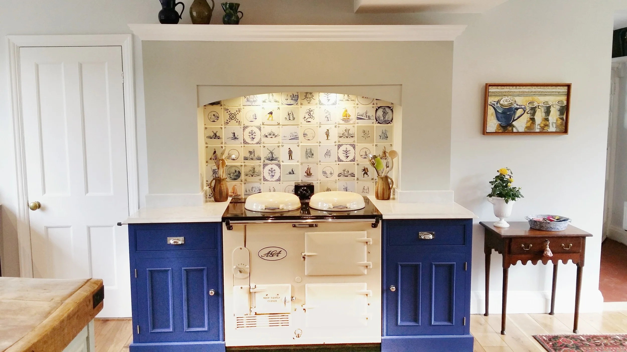 Beautiful handmade kitchen with Aga