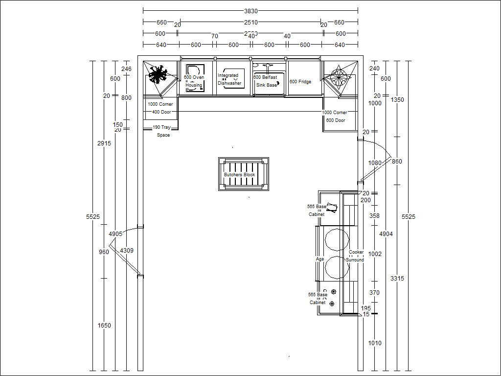 The Kitchen plan layout birds-eye view