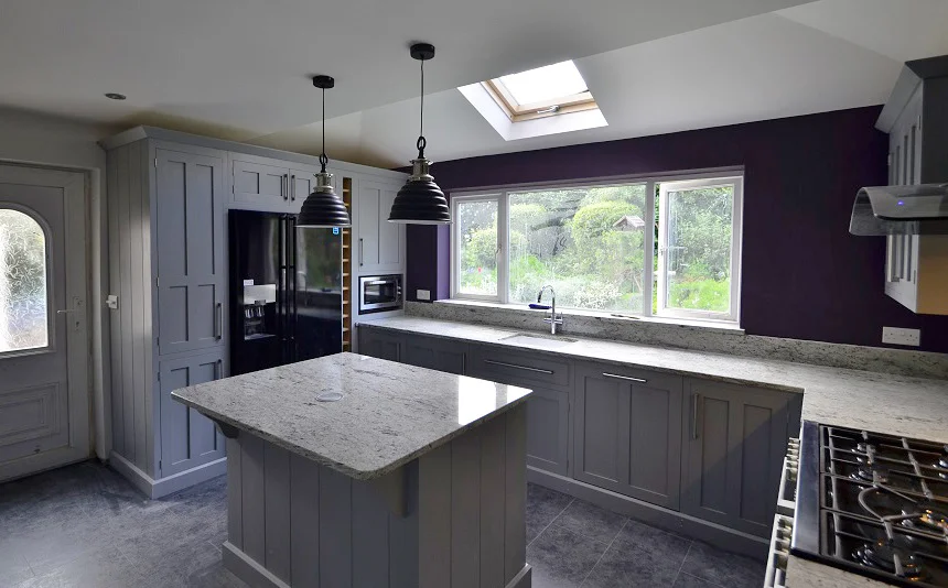 View of the wine rack in the Aubergine kitchen