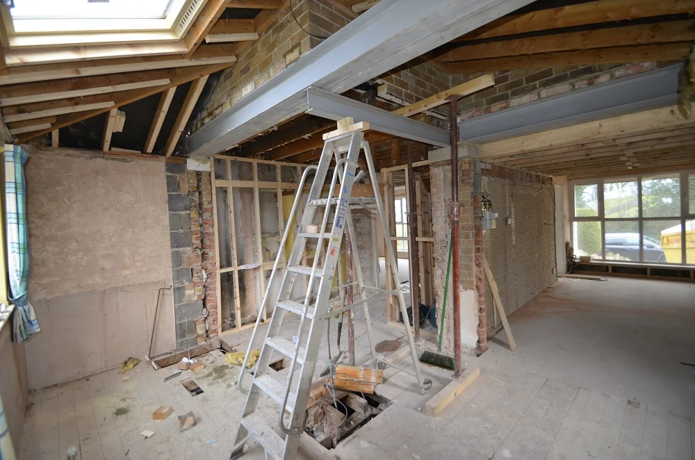 The building site before the new kitchen was installed
