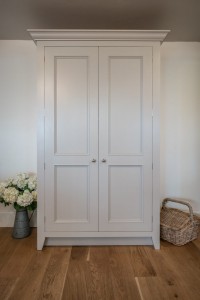 Stunning larder unit beautifully crafted with wooden shelves and convenient pull out drawers