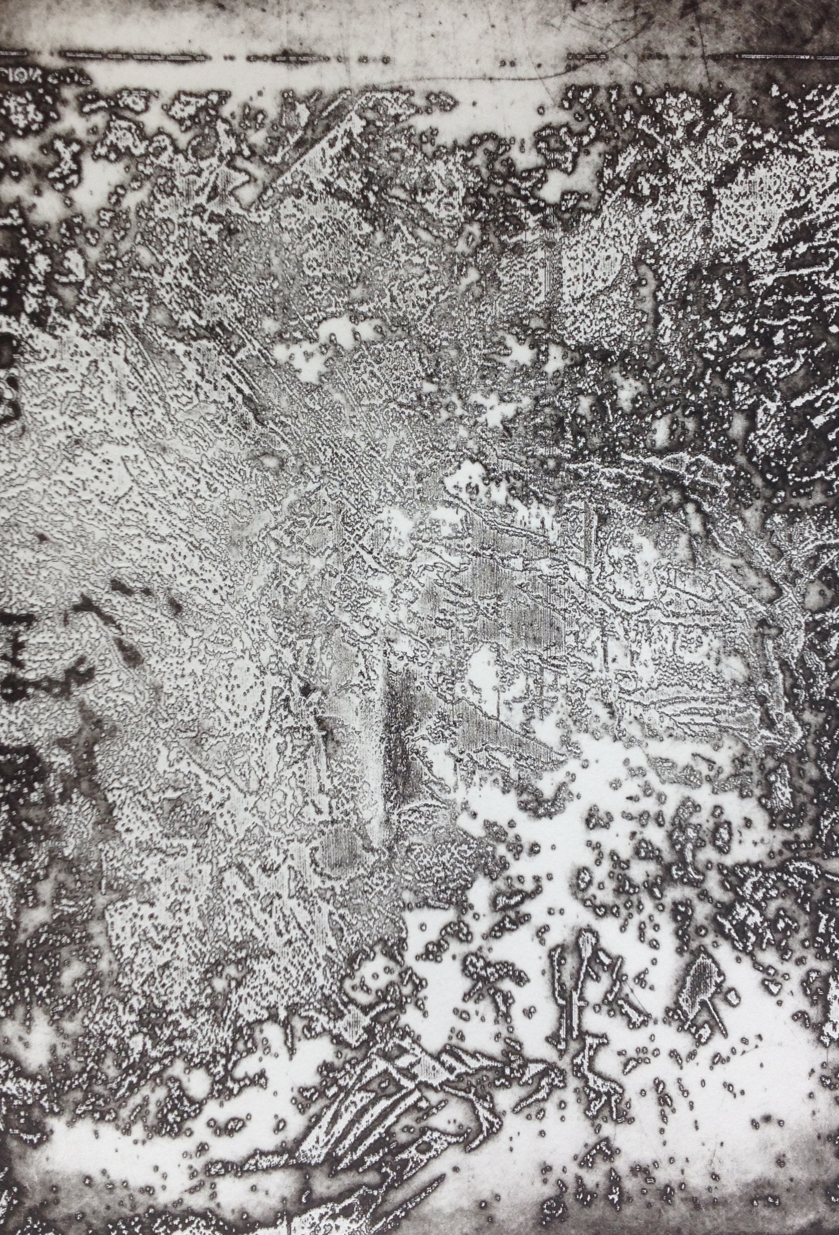 Disintegration Series: ‘Molten’ (2018) lasercut etching on acrylic (A4)