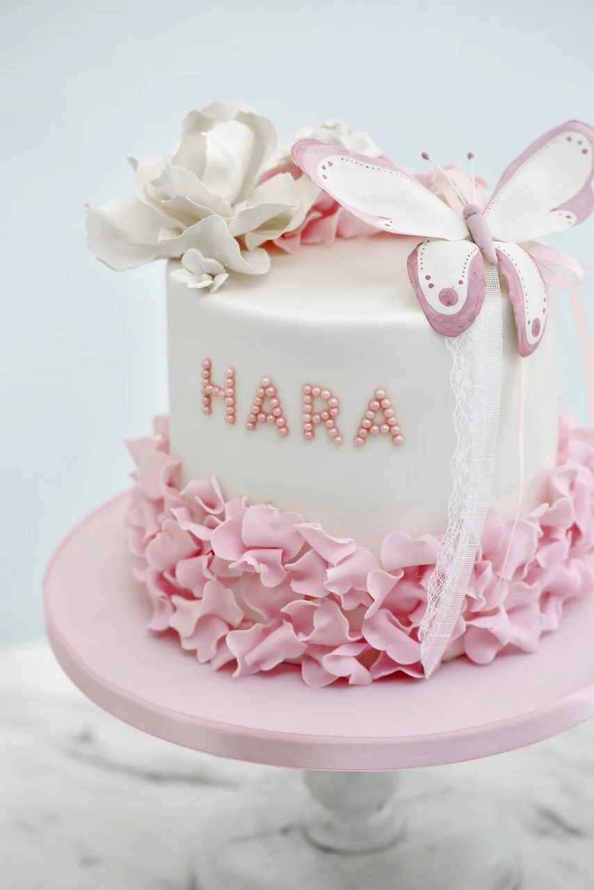 Butterfly pink girl Birthday Cake Limassol Cyprus Order Buy