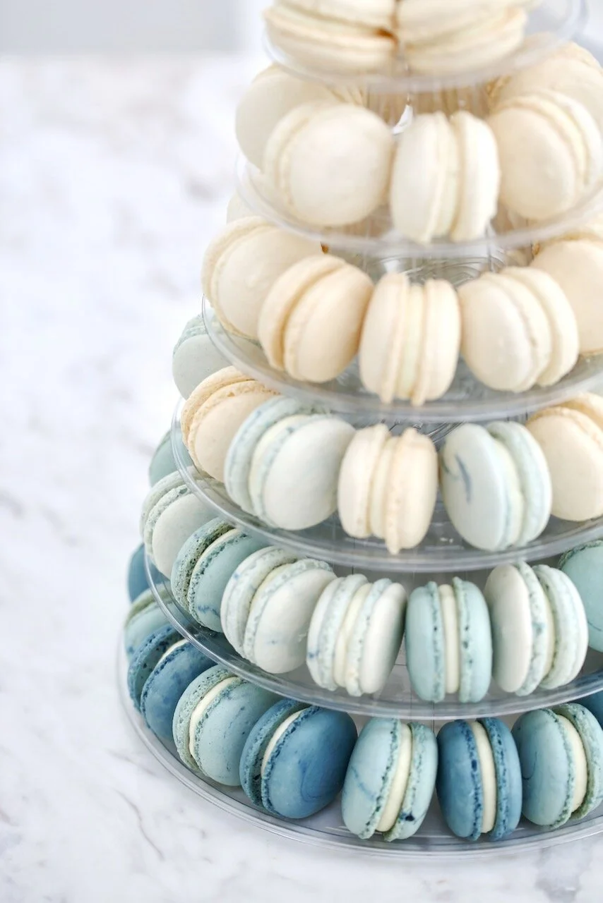 Blue Macaroon Tower Birthday Cake Limassol Cyprus Order Buy
