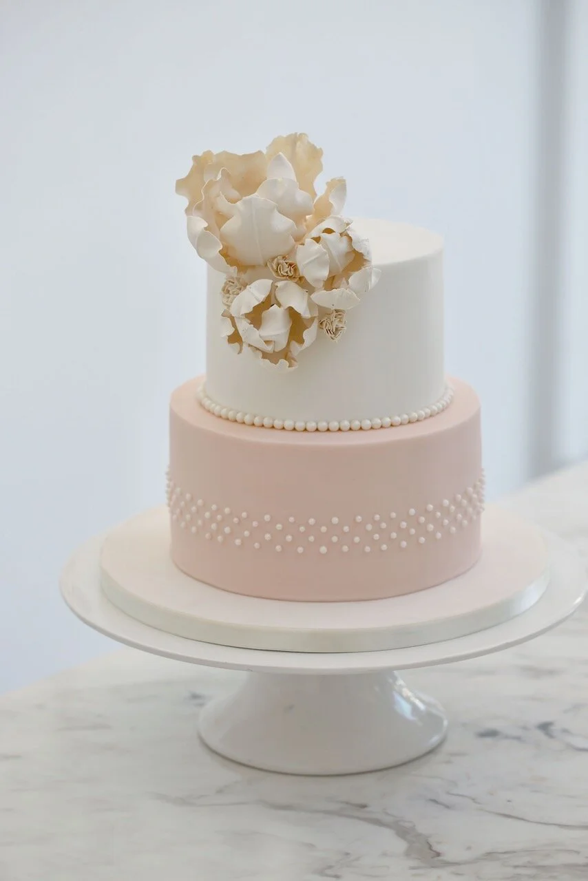 Pearl Sugar Flowers Christening Birthday Cake Limassol Cyprus Order Buy