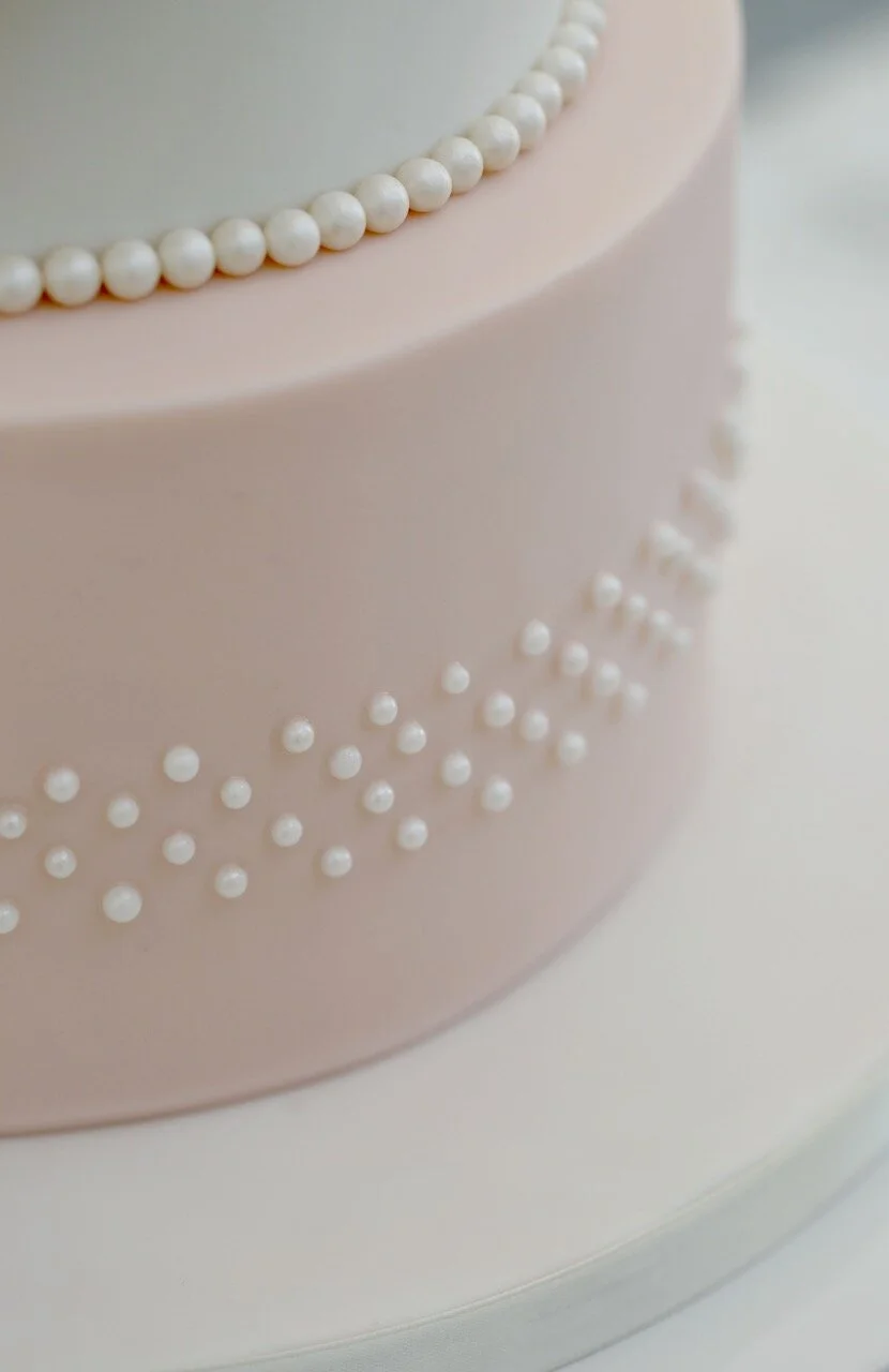 Pearl Sugar Flowers Christening Birthday Cake Limassol Cyprus Order Buy