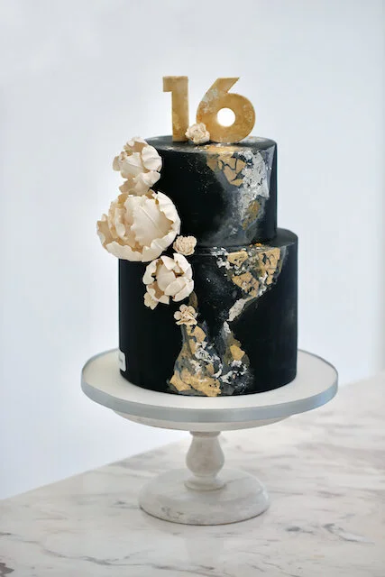 Black Gold Marble Birthday Cake Limassol Cyprus Order Buy