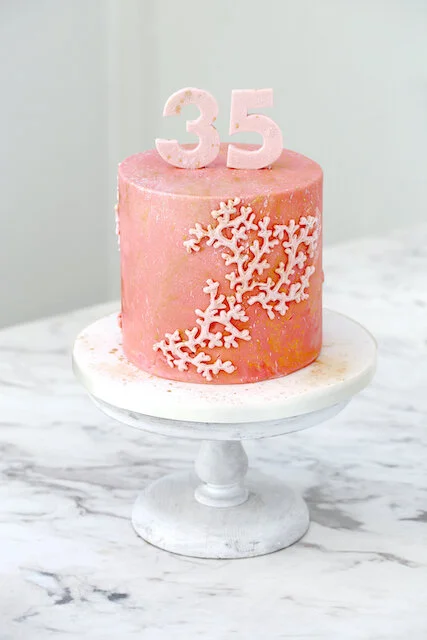 Coral Wedding Anniversary Cake Limassol Cyprus Order Buy