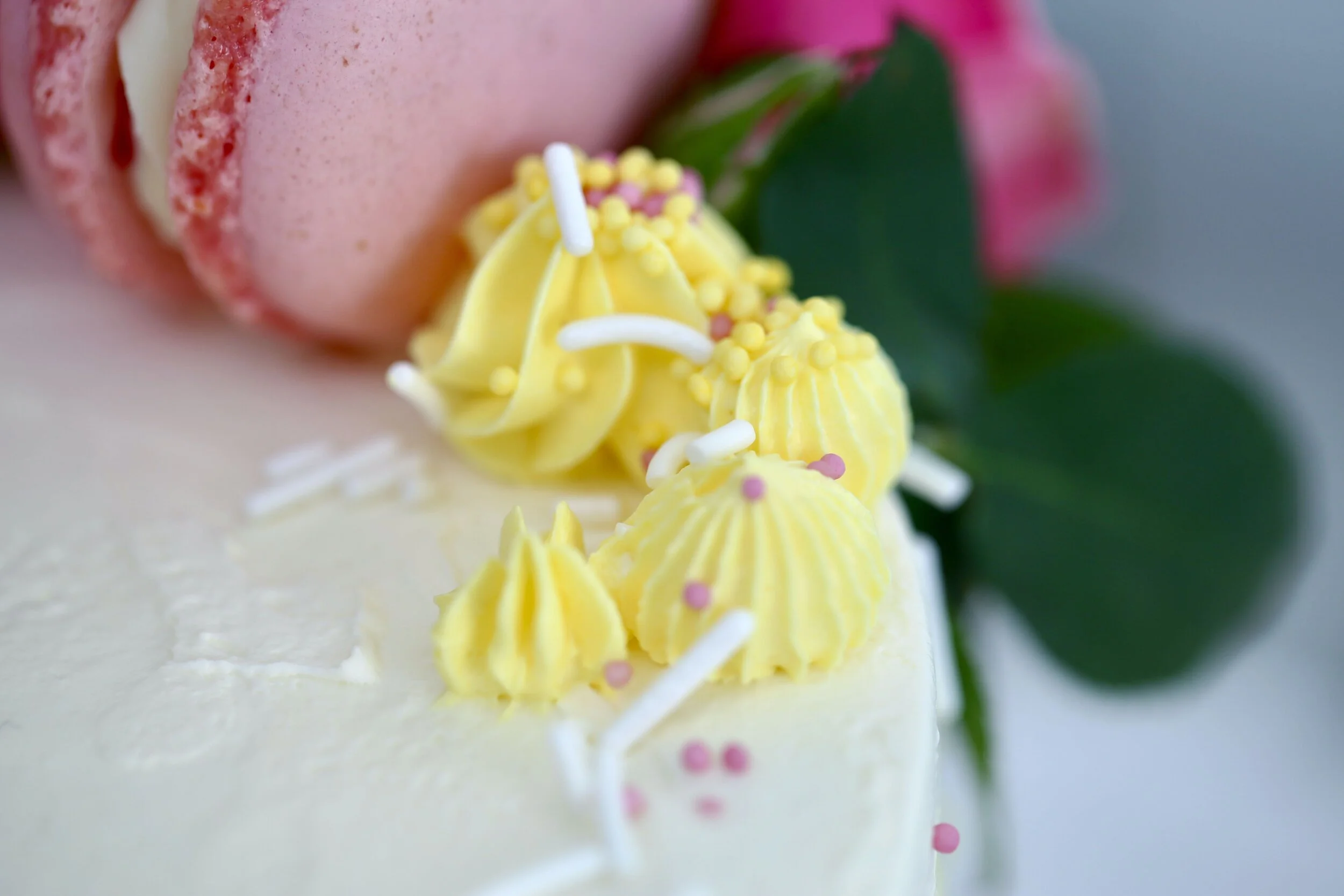 Flowers Macarons Birthday Cake Limassol Cyprus Order Buy