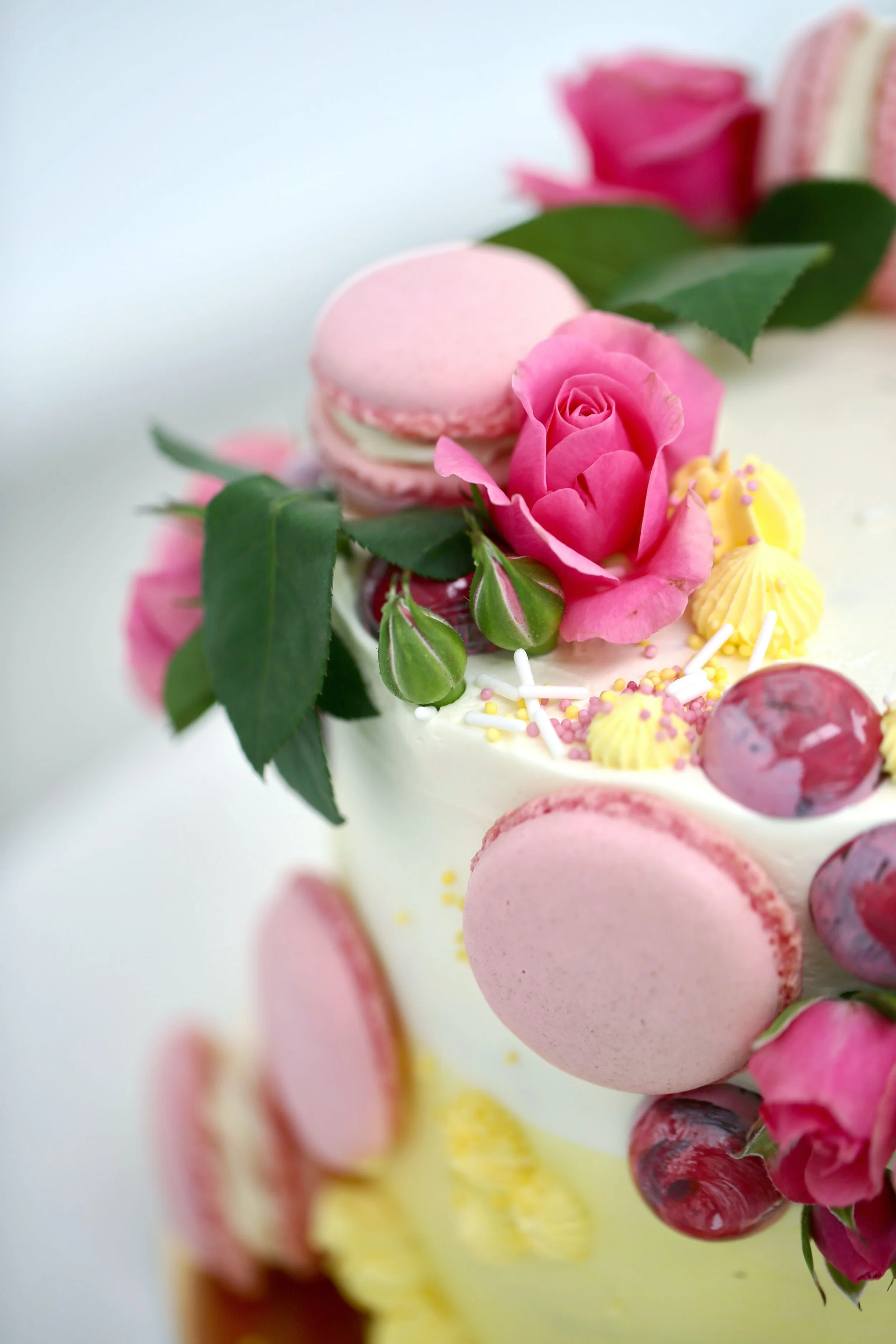 Flowers Macarons Birthday Cake Limassol Cyprus Order Buy