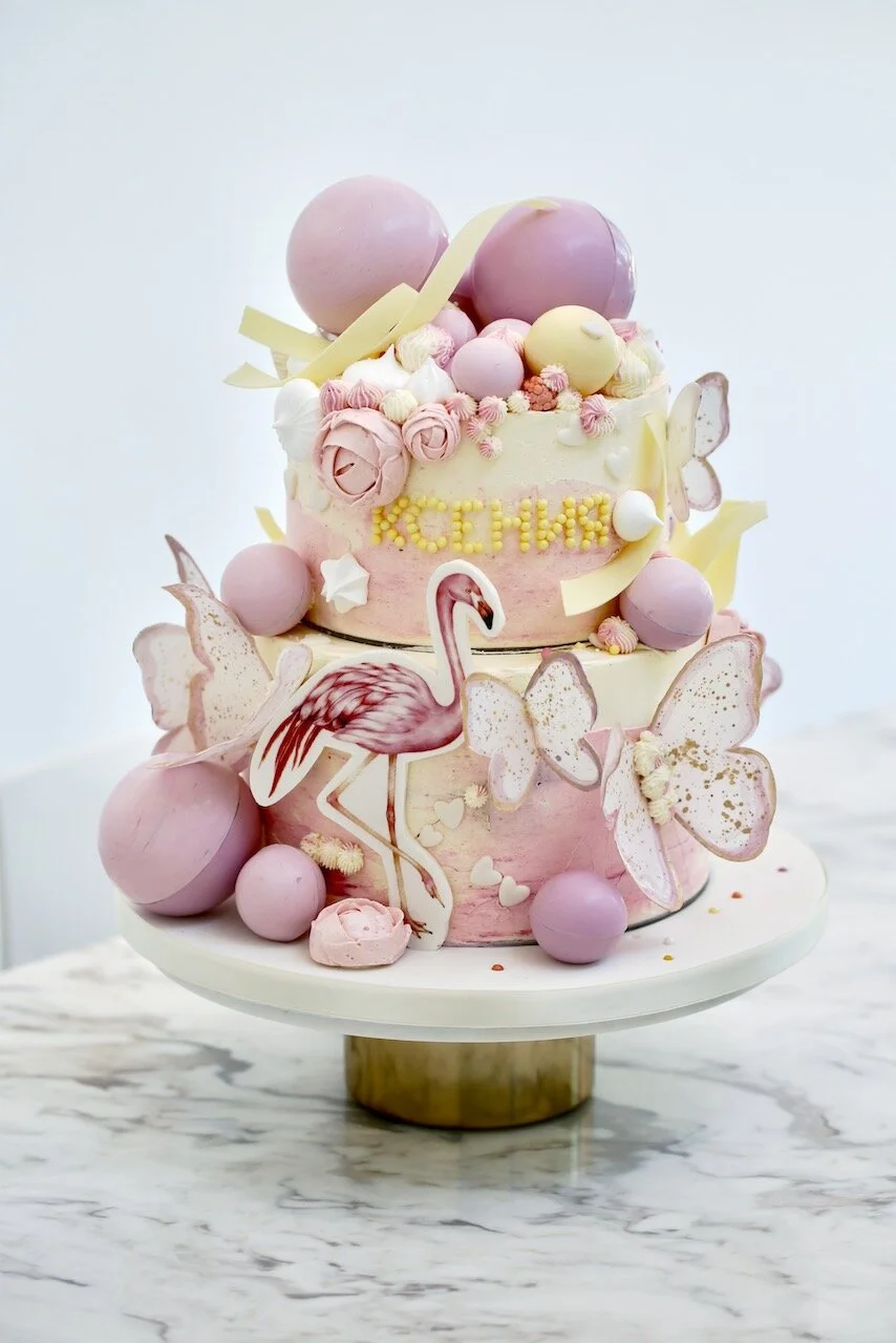 Flamingo Butterfly Birthday Cake Limassol Cyprus Order Buy