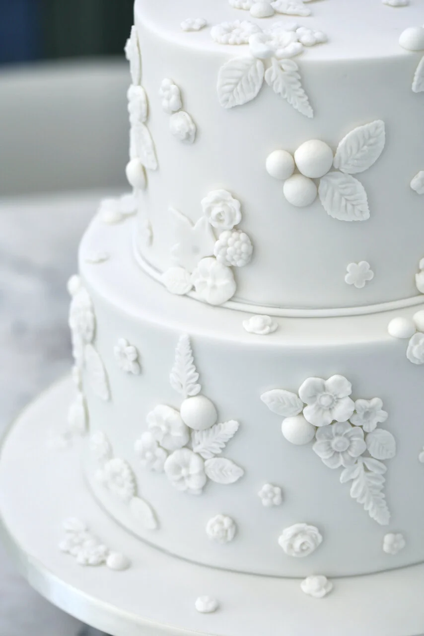 Pink Butterfly All White Birthday Cake Limassol Cyprus Order Buy