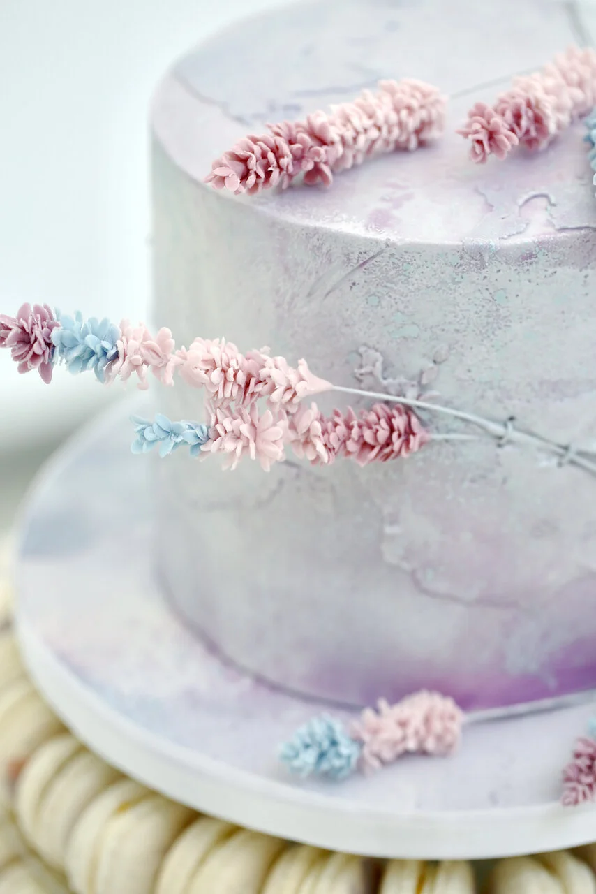 Lavender Flowers Macarons Birthday Cake Limassol Cyprus Order Buy