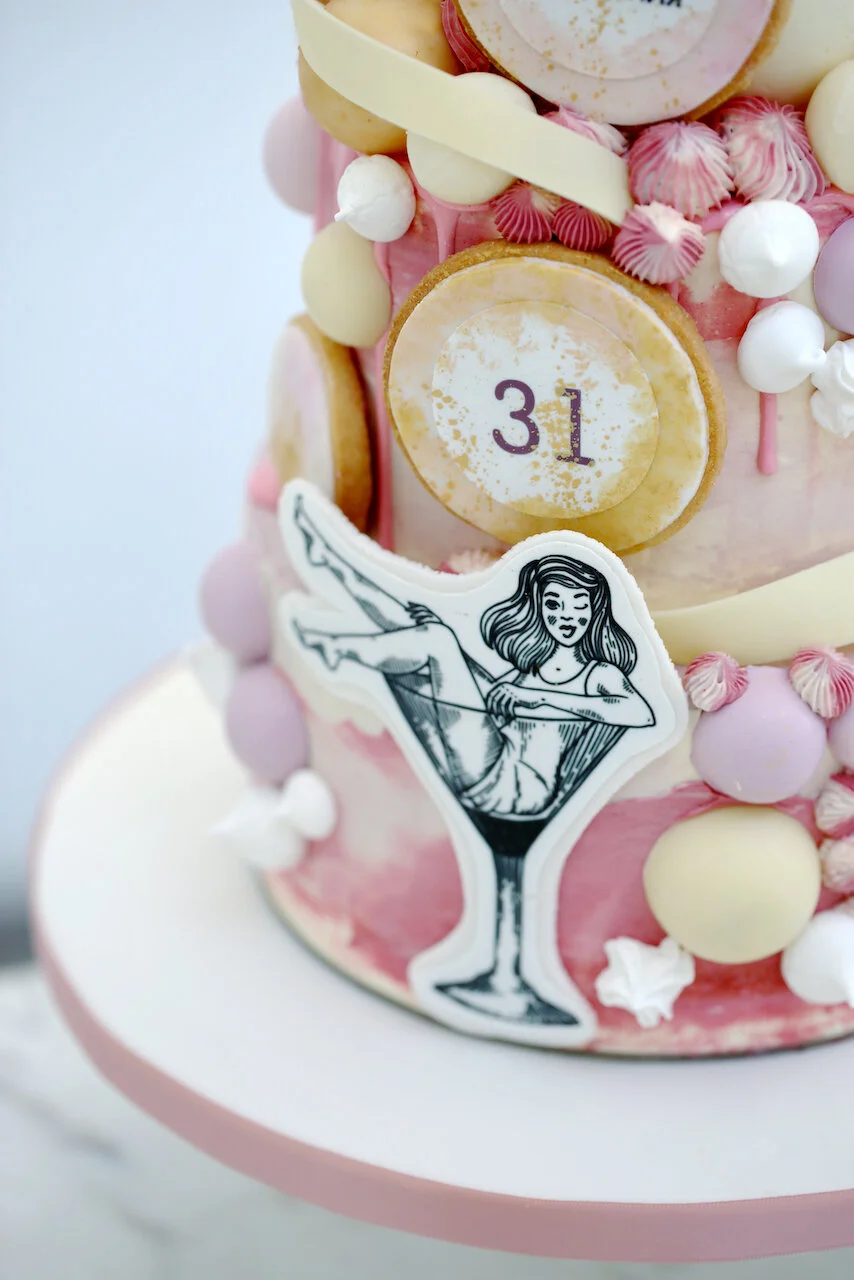 Martini Glass Party Girl Pink Birthday Cake Limassol Cyprus Order Buy