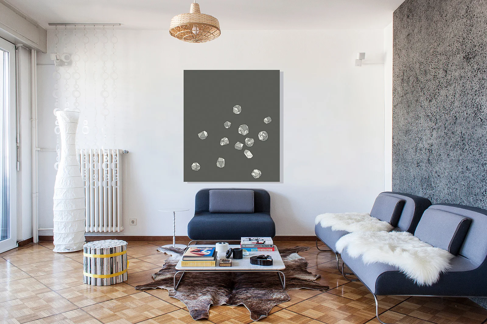 situation en appartement (hauteur plafond: 260 cm, sièges: 66 cm)