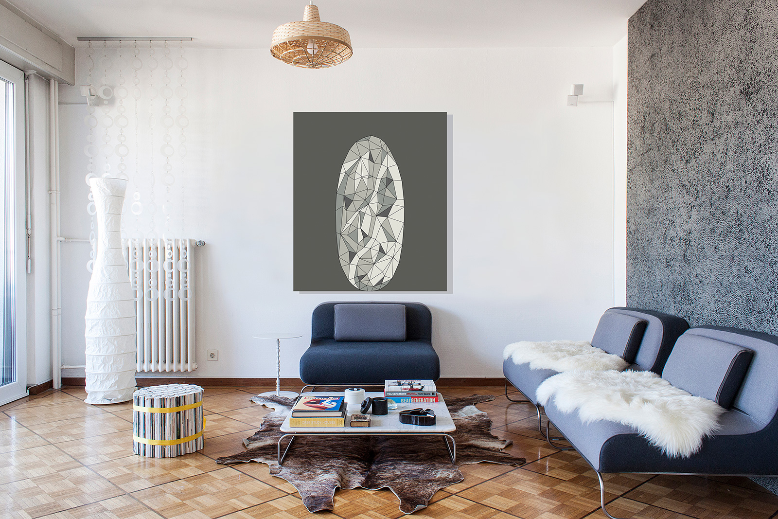 situation en appartement (hauteur plafond: 260 cm, sièges: 66 cm)