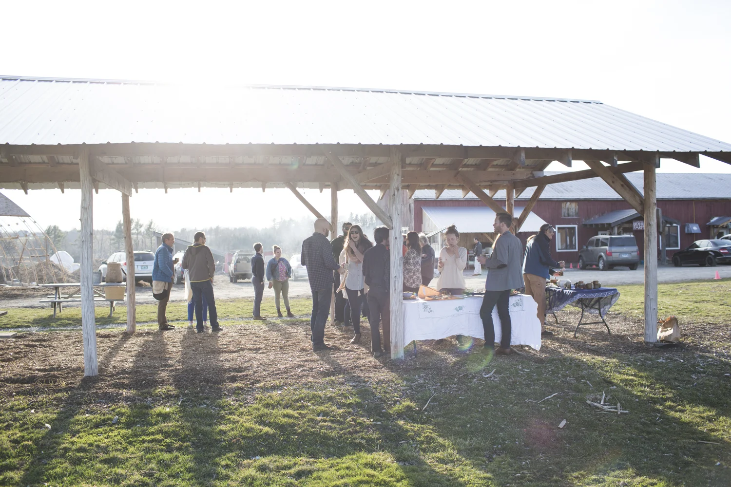 Guests arriving at Bread and Butter Farm.