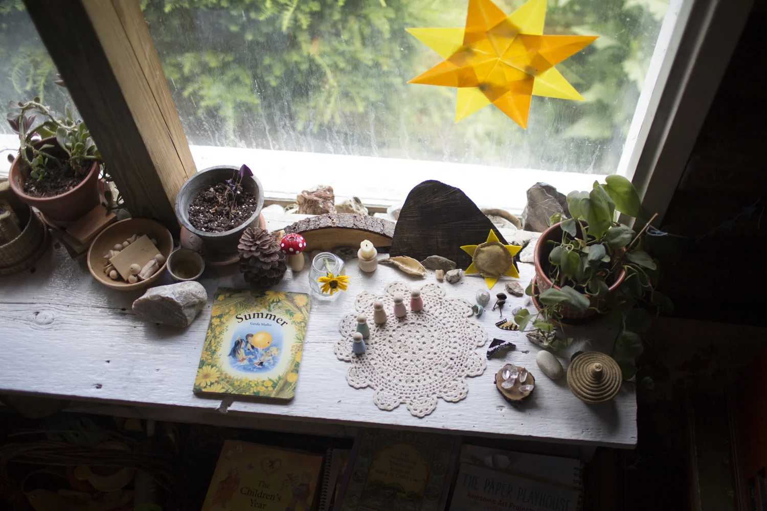 Small treasures on window sill