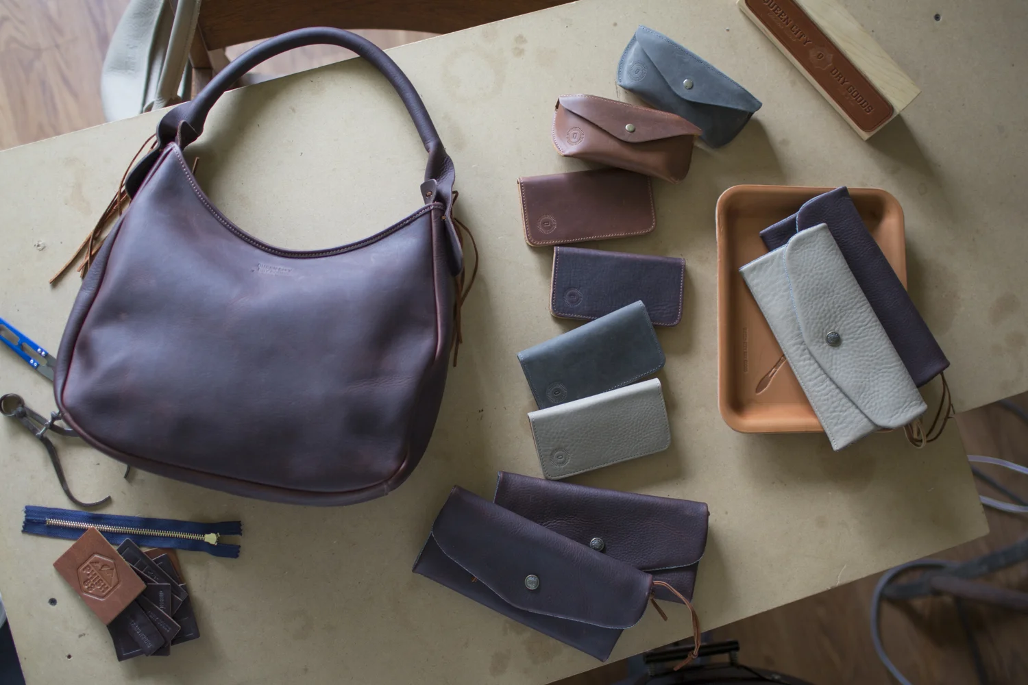 Iphone cases, Wallets, eyewear cases and the Vagabond bag