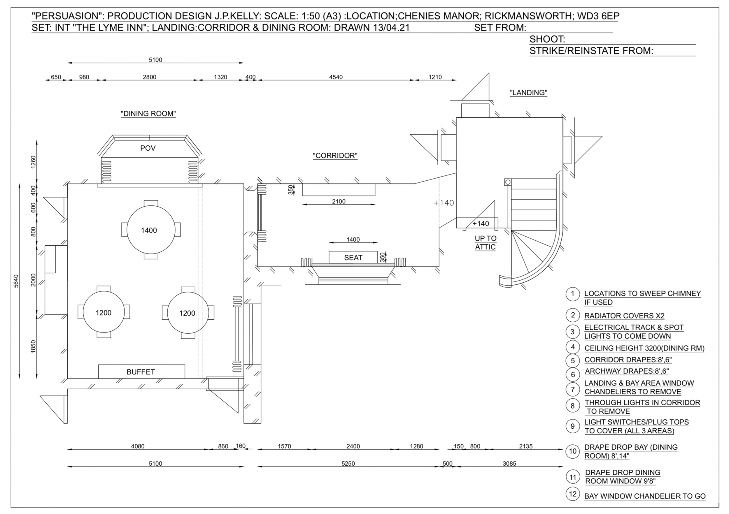  Colours Pack - AutoCad drafting created by Jay Roberts from hand drafting by art director 