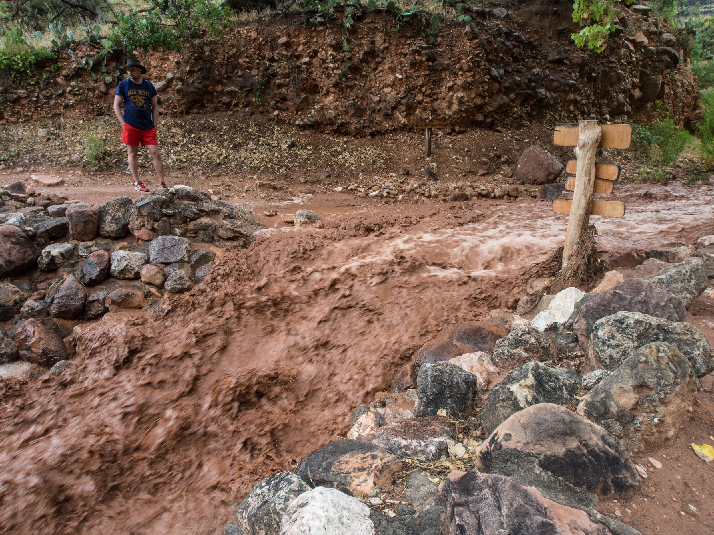 Flash flood passing through Indian Garden