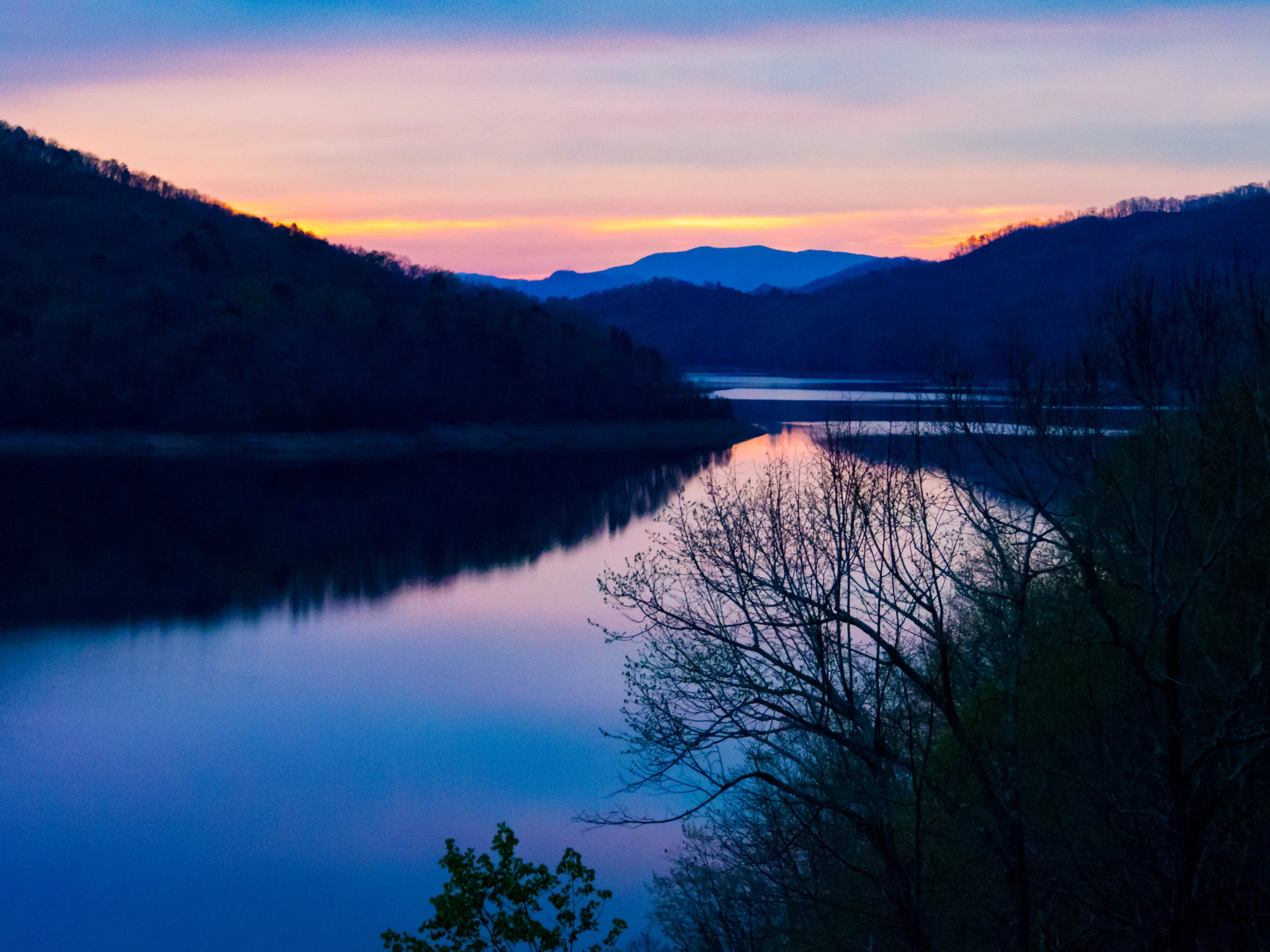 Sunset at Fontana Dam.