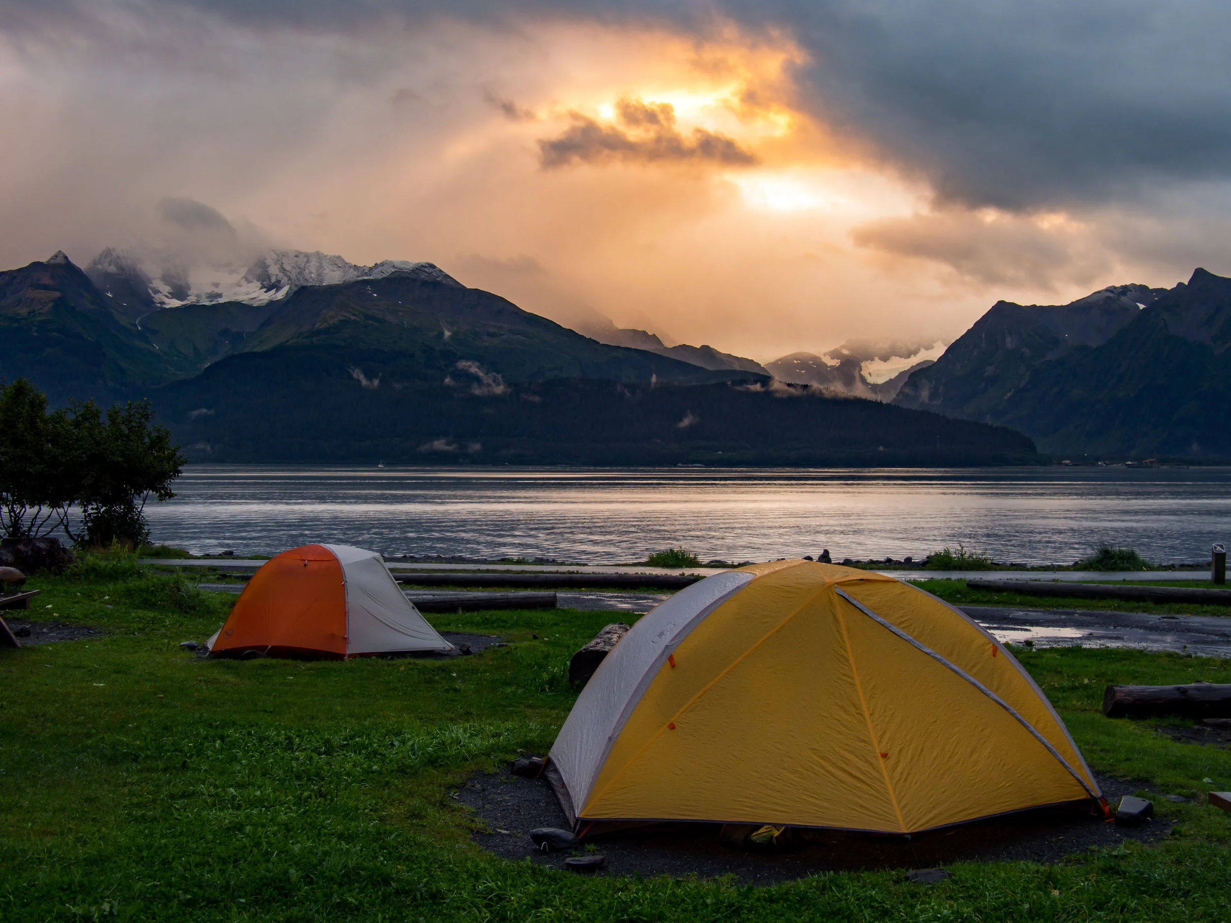 Our campsite in Seward's Waterfront Park
