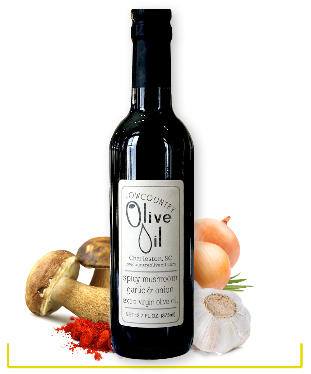 Spicy Mushroom, Onion & Garlic Extra Virgin Olive Oil Buy Way of Charleston