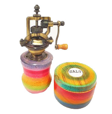 That Wood Guy Dyed Geared Peppermill & Salt Cellar | Charleston Classic Gifts