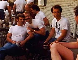 Terry Tebedo, Bill Nelson and Mike Anglin at a brunch for Razzle Dazzle Dallas board members