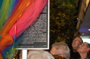 The moment of the official unveiling of Texas’s first LGBTQ place marker erected by the Texas Historical Commission.
