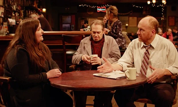 Stream on Hulu! From left: Aidy Bryant (SNL), Steve Buscemi (Resevoir Dogs, Fargo), Louis CK