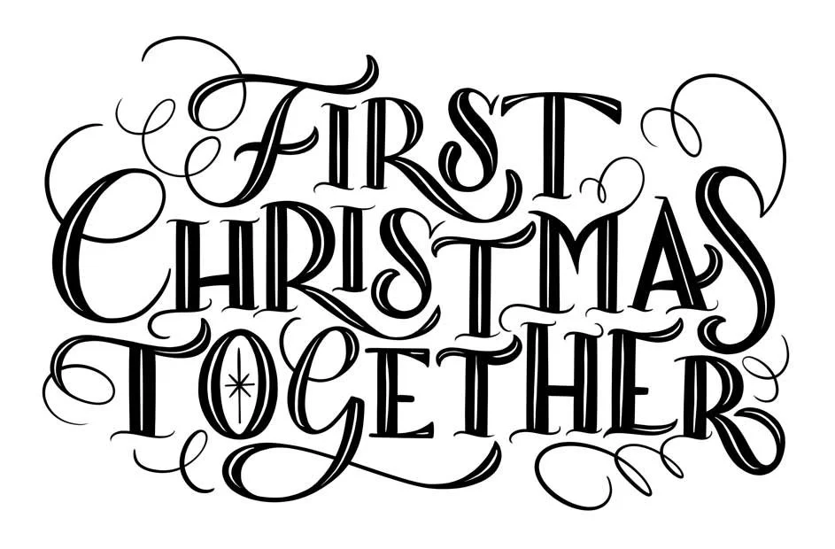 Christmas book title lettering by lettering artist and calligrapher Julia Broughton