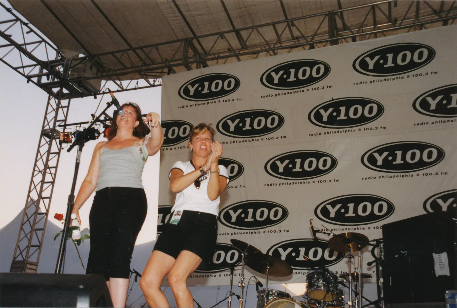 While with WPLY/Y100: Onstage with Marilyn Russell at the Y100 Feztival