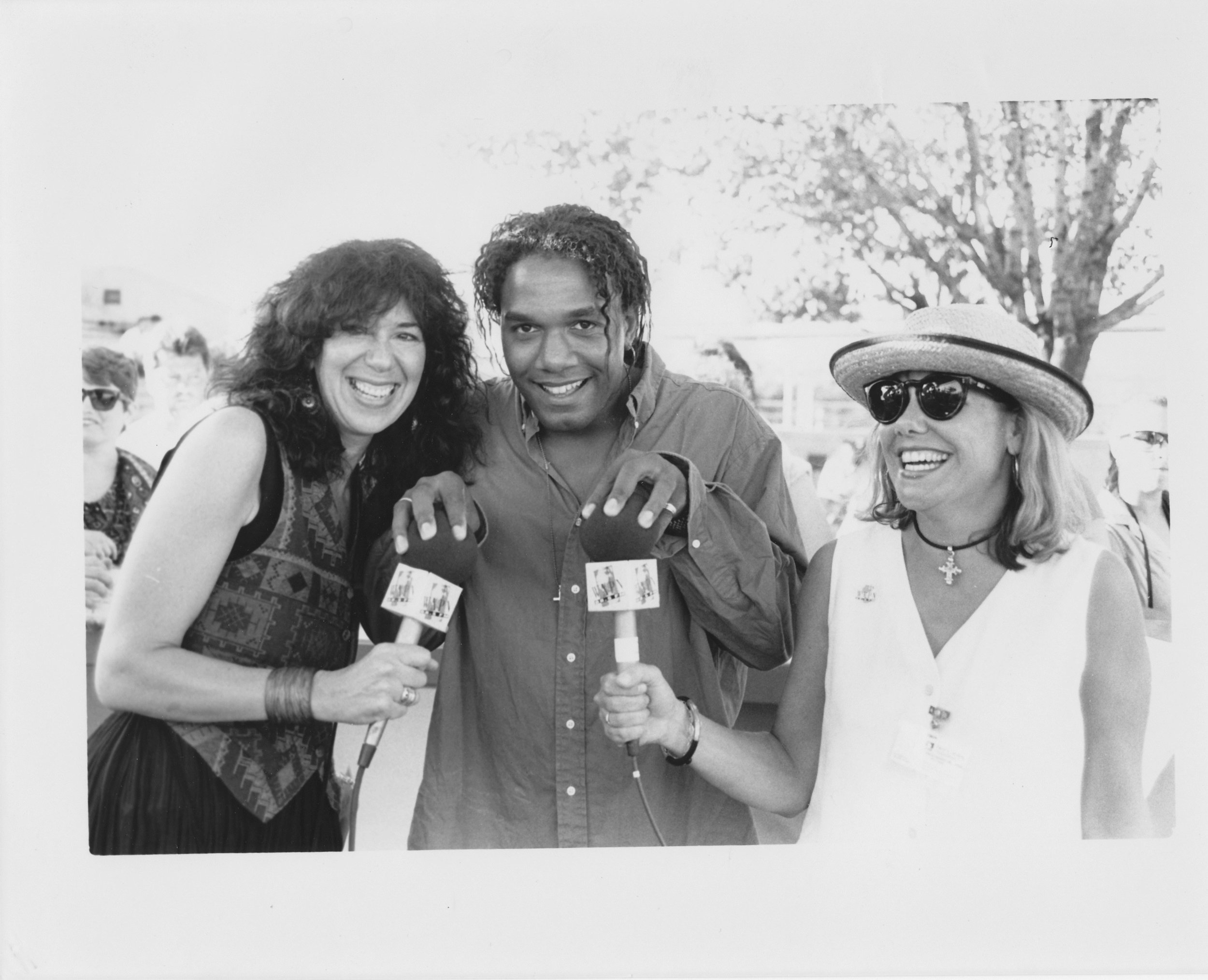 While with WXPN: Michaela Majoun and Jeffrey Gaines
