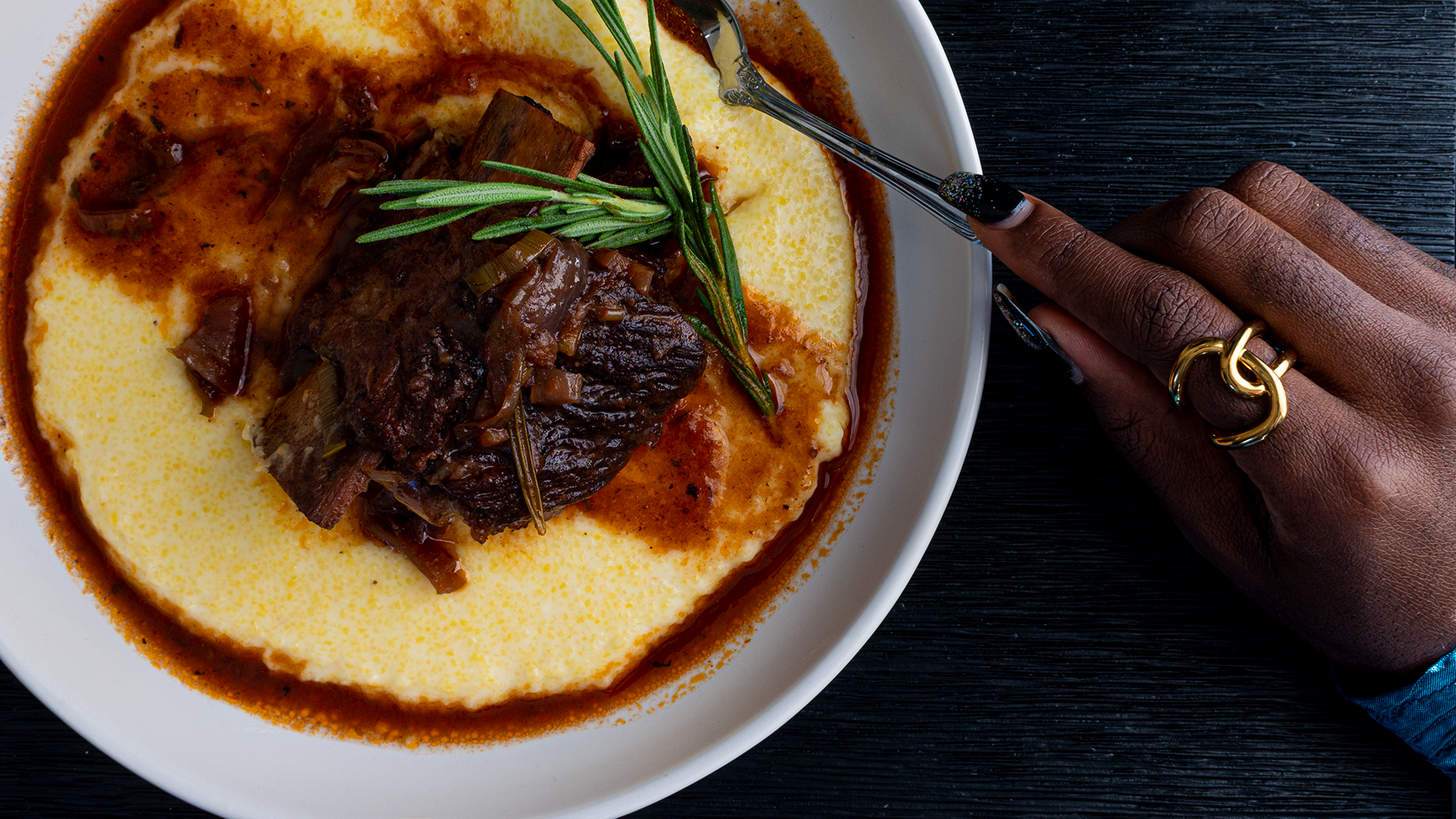 Wine Braised Short Ribs &amp; Grits