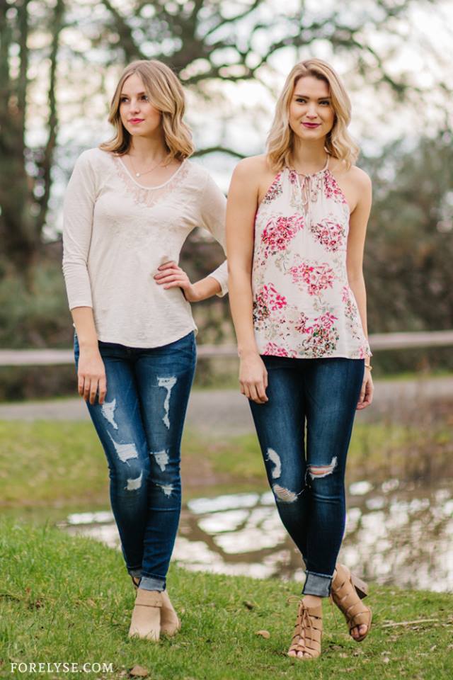 Midtown Embroidered Blouse ($59.50) Maisoue Skinny Jeans ($66.99) Fitting In Floral Top ($38.99) Flying Monkey Skinnies