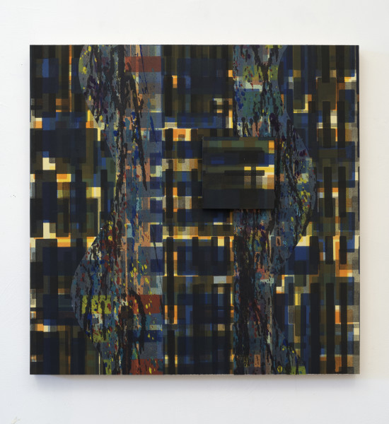 Catherine Mosley, "Dancing in the Dark" series, 2015, Mixed media collages on panel, 28 x 28 inches