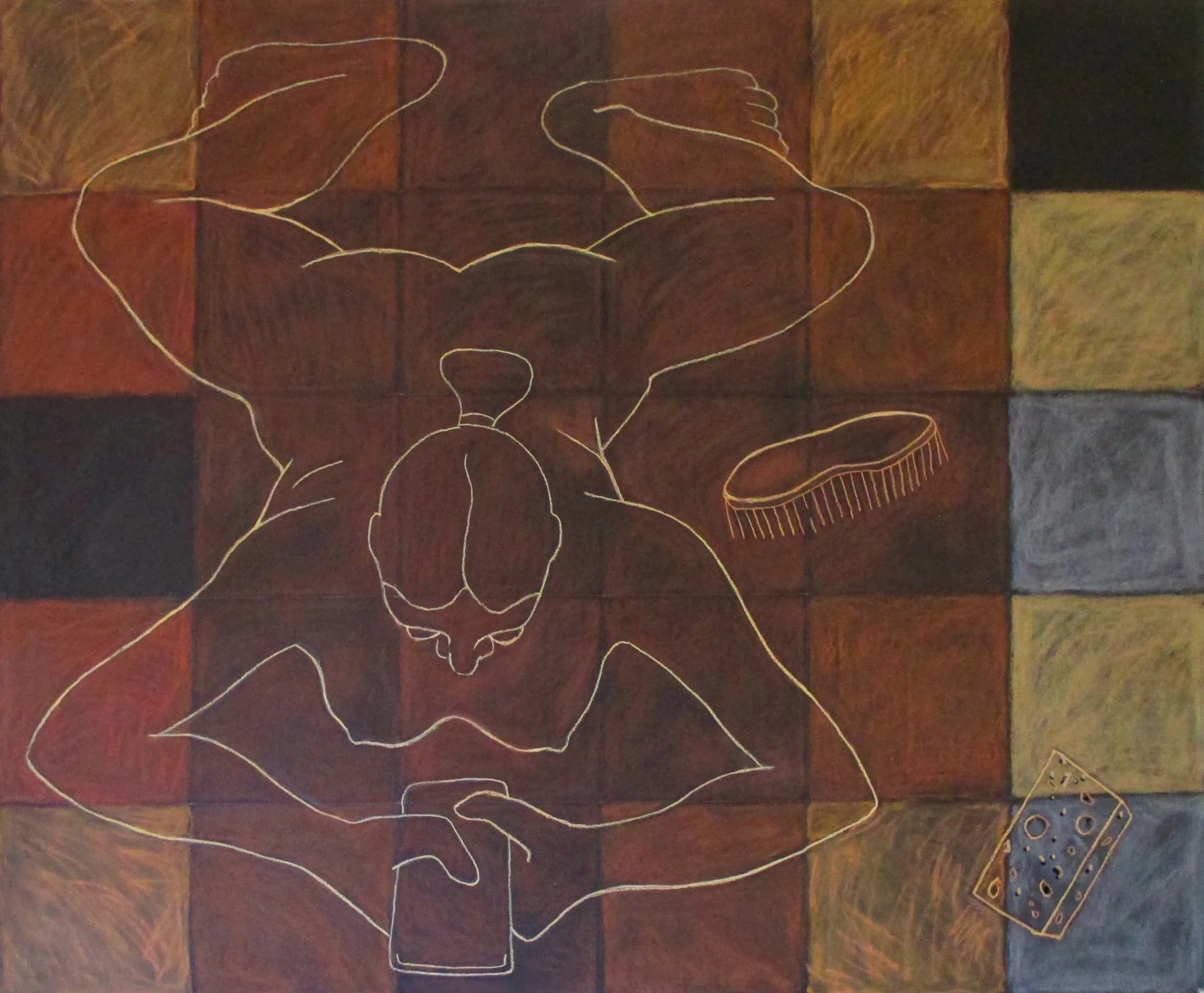 Work to Do , 2016, Pastel on paper, 60 x 60 inches