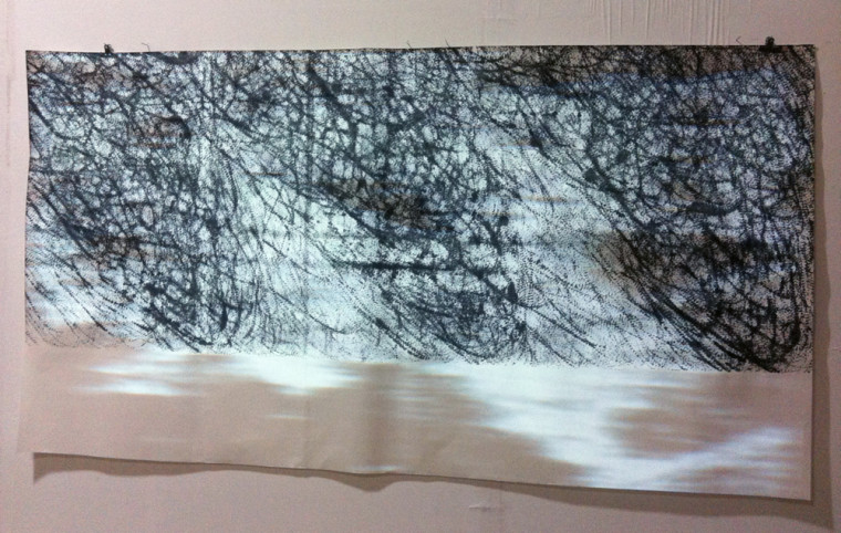 Our Leftovers , 2013, Video, chinese ink, rice paper, 97 x 180 centimeters