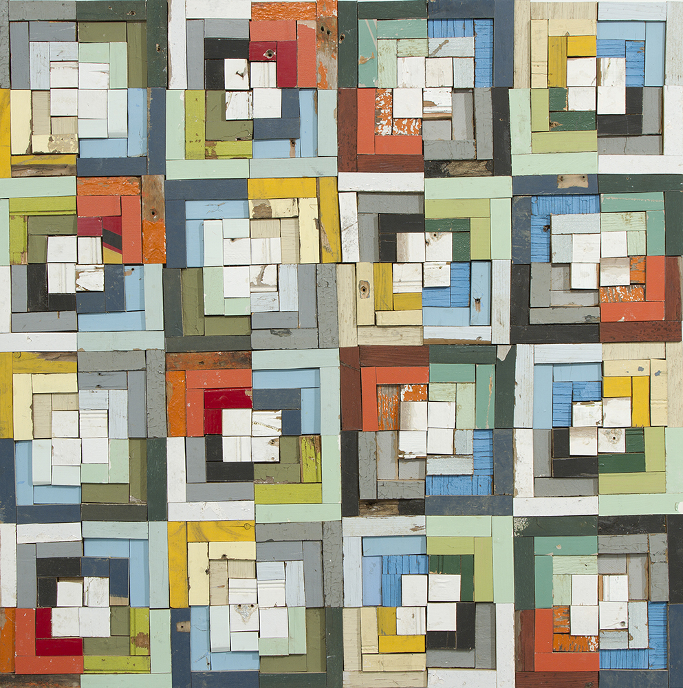 Relative Confusion, 2013, Salvaged Wood, 37 x 37 x 1 inches