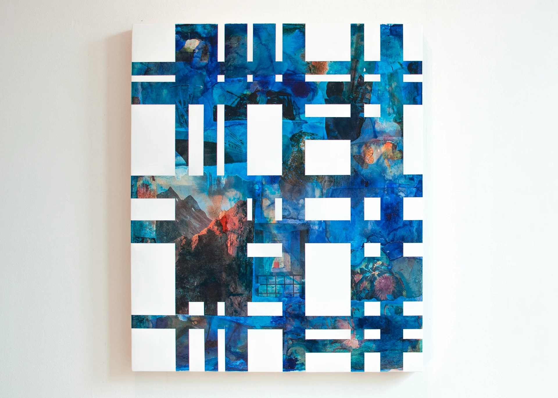 Composition 1 , 2014, Acrylic, photo ink, and vinyl on birch panel