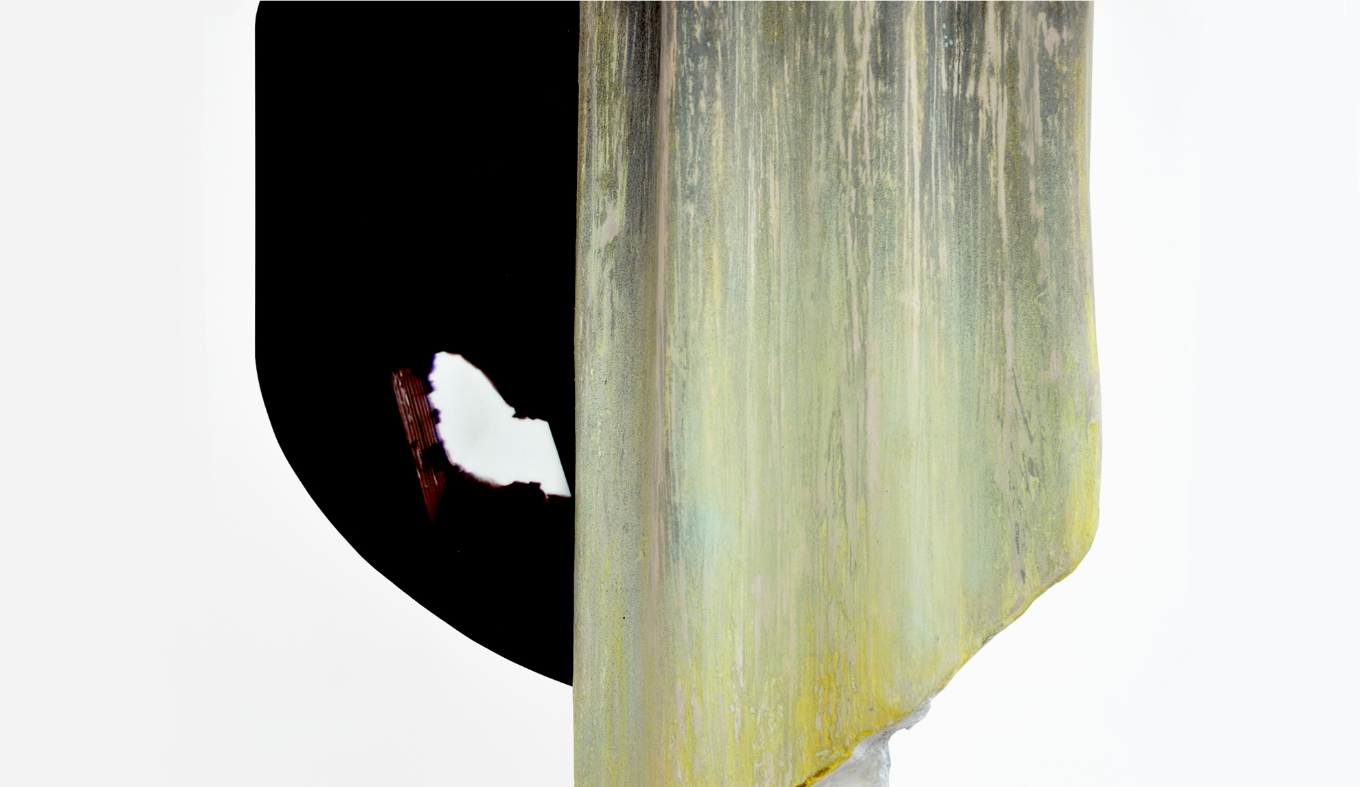 MaryKate Maher, Cavern (detail), 2017, C-print on aluminum, hydrocal, resin, found wood, 30.5 x 10 x8.5 inches 